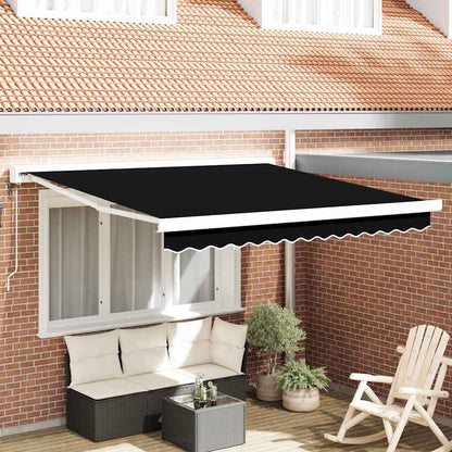 Tenda Retrattile Nero 350 x 250 cm Tessuto, Metallo - homemem39