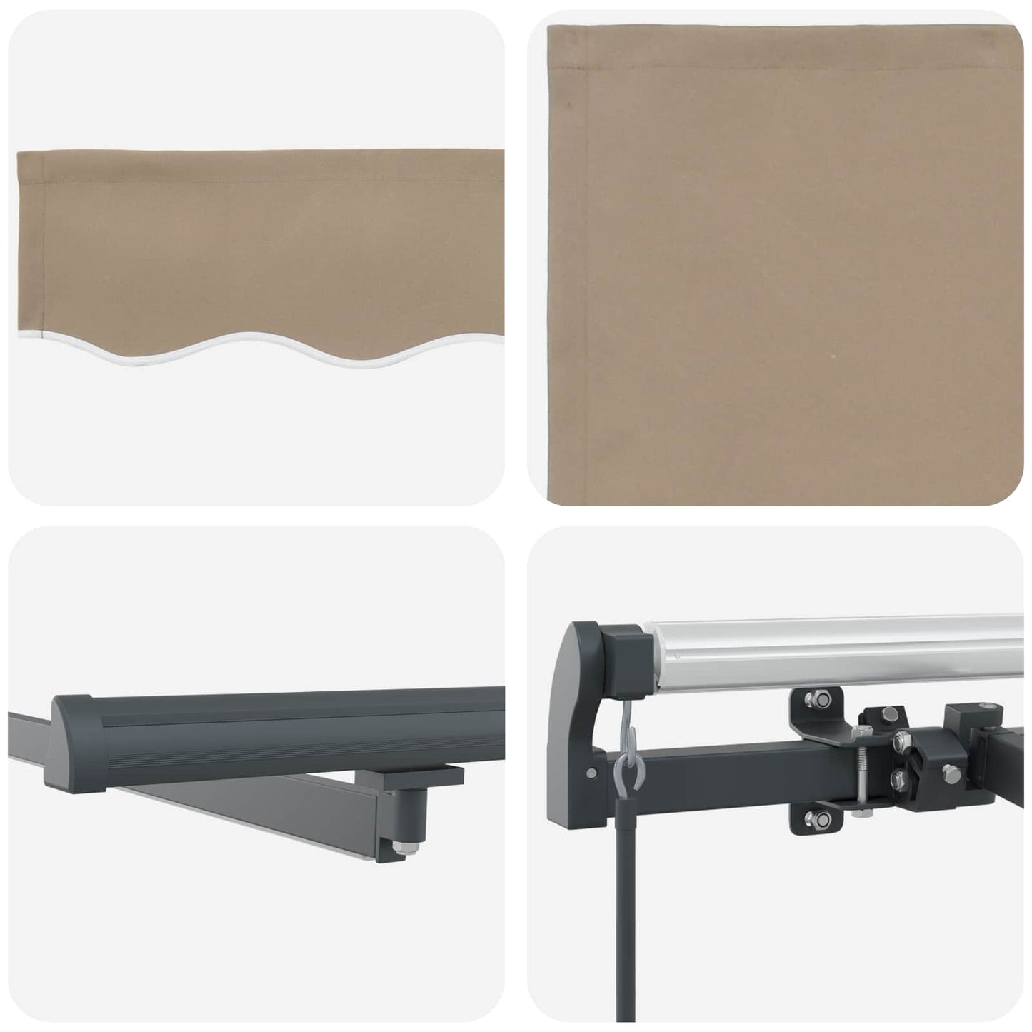 Tenda retrattile Beige 350 x 250 cm Tessuto e Alluminio | homemem39