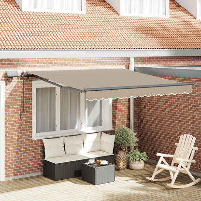 Tenda retrattile Beige 350 x 250 cm Tessuto e Alluminio | homemem39
