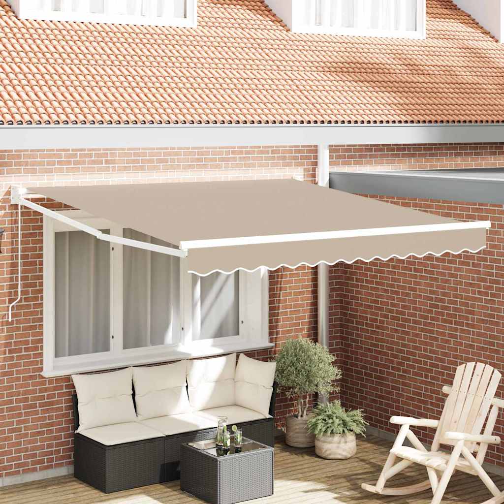 Tenda retrattile Beige 350 x 250 cm 100% Poliestere e Alluminio | homemem39
