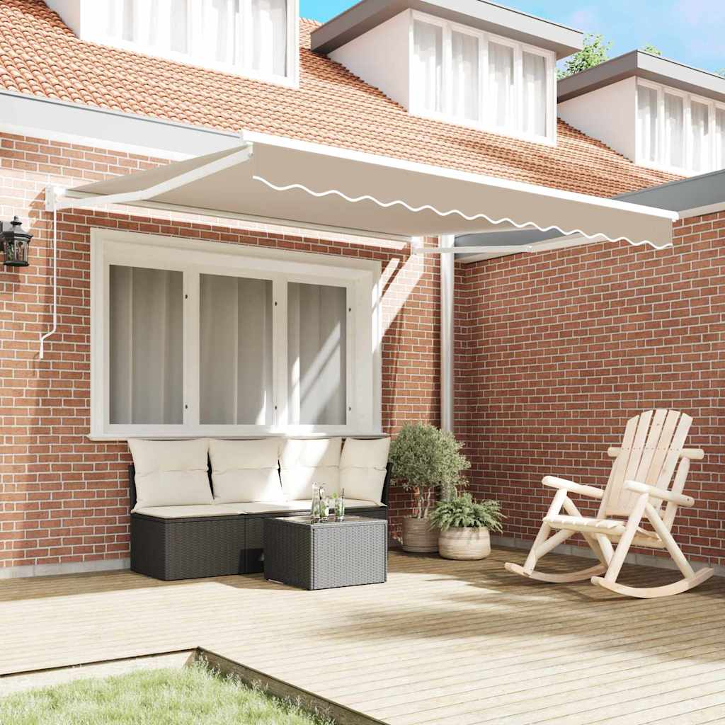 Tenda retrattile Beige 350 x 250 cm 100% Poliestere e Alluminio | homemem39