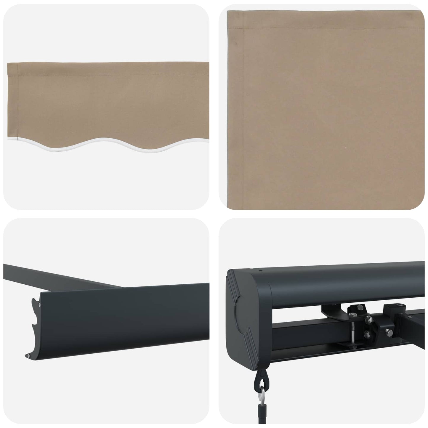 Tenda Retrattile Beige 350 x 250 cm Tessuto e Metallo