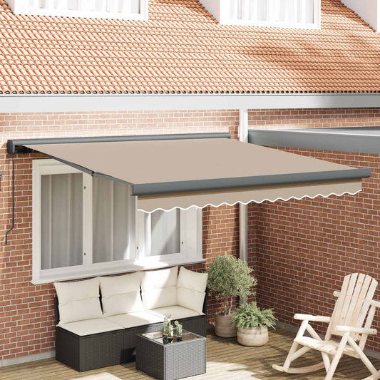 Tenda retrattile Beige 350 x 250 cm Tela e Alluminio | homemem39
