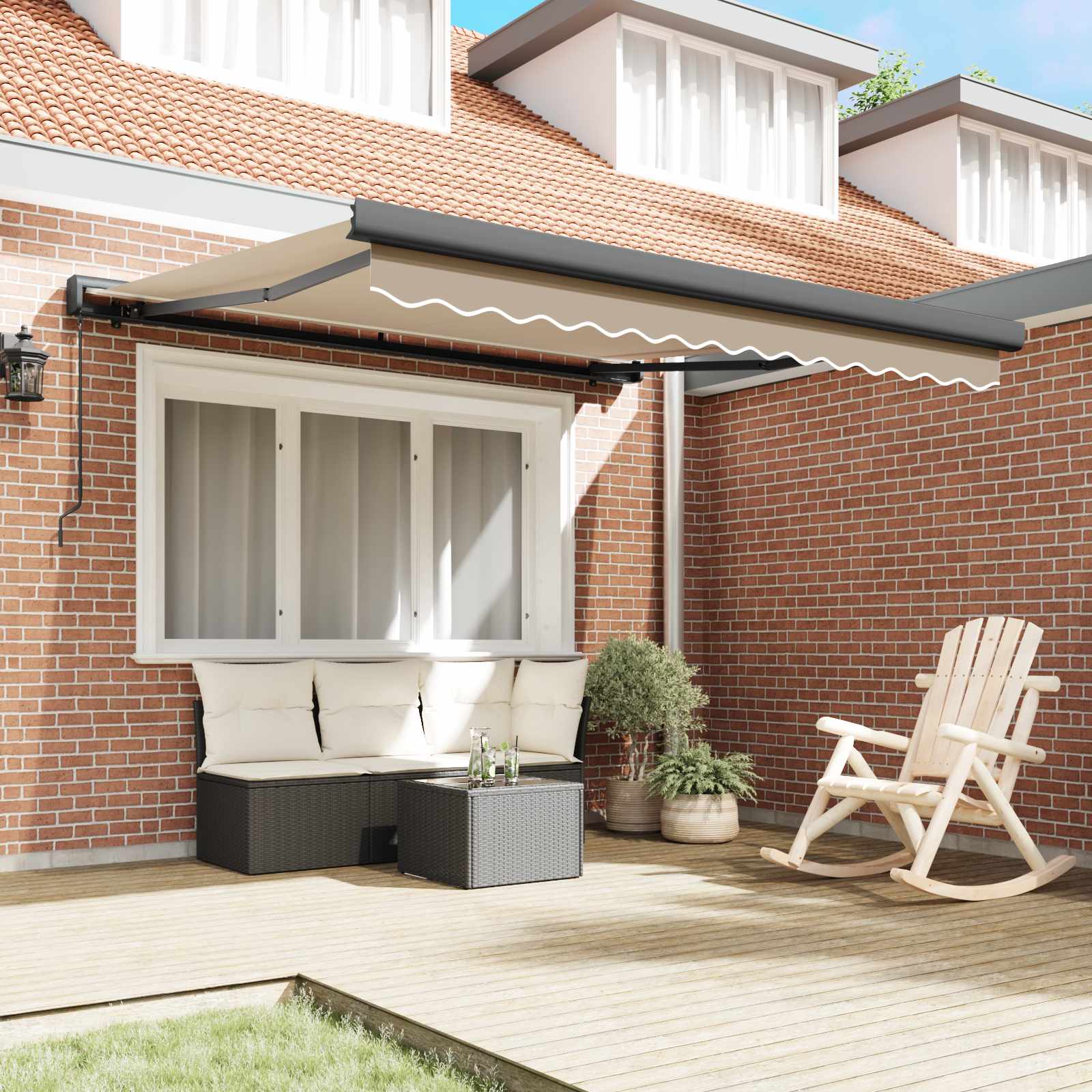 Tenda retrattile Beige 350 x 250 cm Tela e Alluminio | homemem39