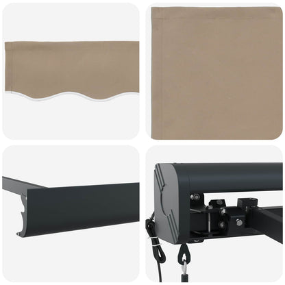 Tenda da Sole Beige 350 x 250 x 165 cm Poliestere e Alluminio