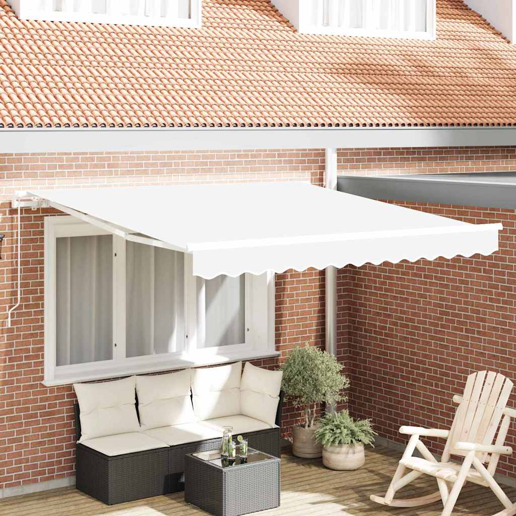 Tenda Retrattile Bianco 350 x 250 cm Tessuto - homemem39