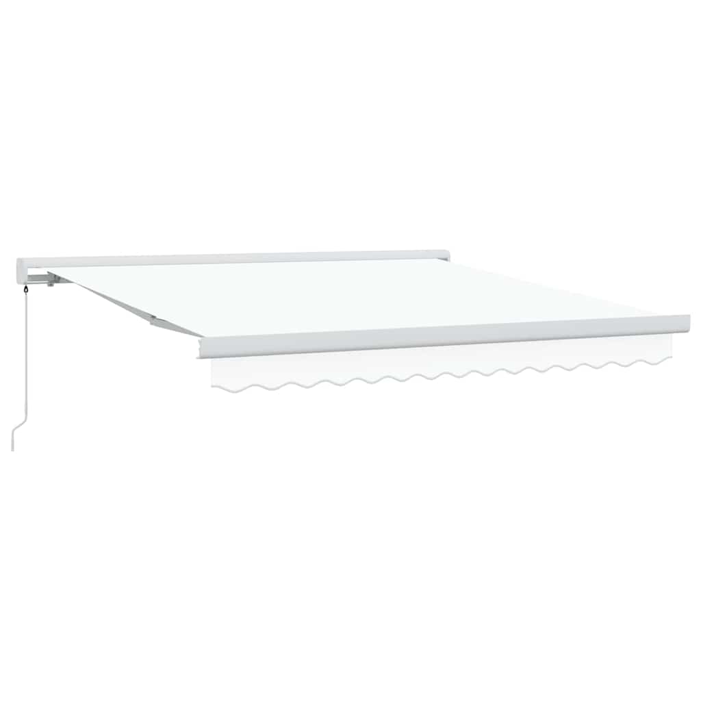 Tenda Retrattile Bianco 350 x 250 cm Tessuto e Metallo - homemem39