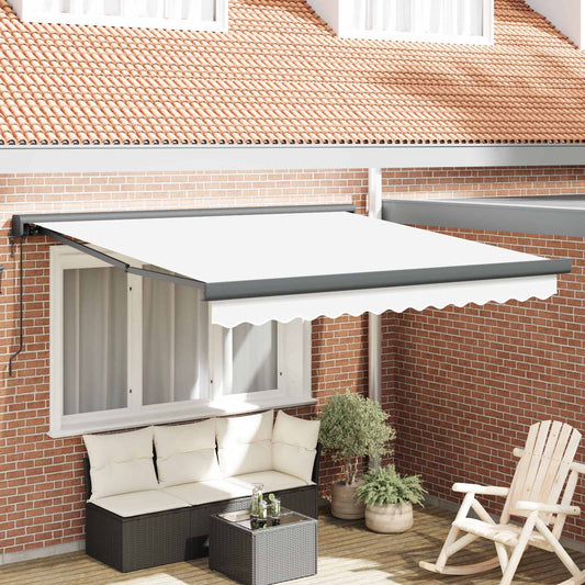 Tenda retrattile Bianco 350 x 250 x 165 cm Tessuto e Metallo | homemem39