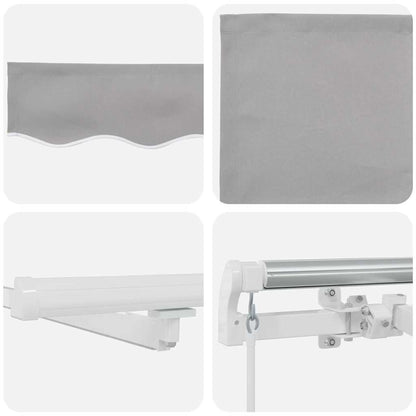 Tenda retrattile Grigio Chiaro 350 x 250 cm Tessuto e Alluminio | homemem39