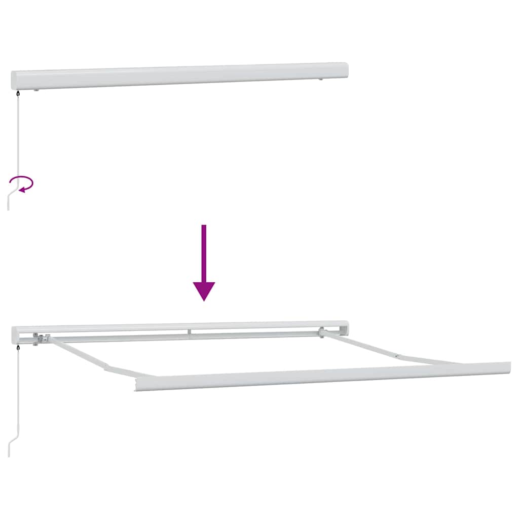 Tenda Retrattile Grigio chiaro 350 x 250 cm Tessuto e Metallo - homemem39