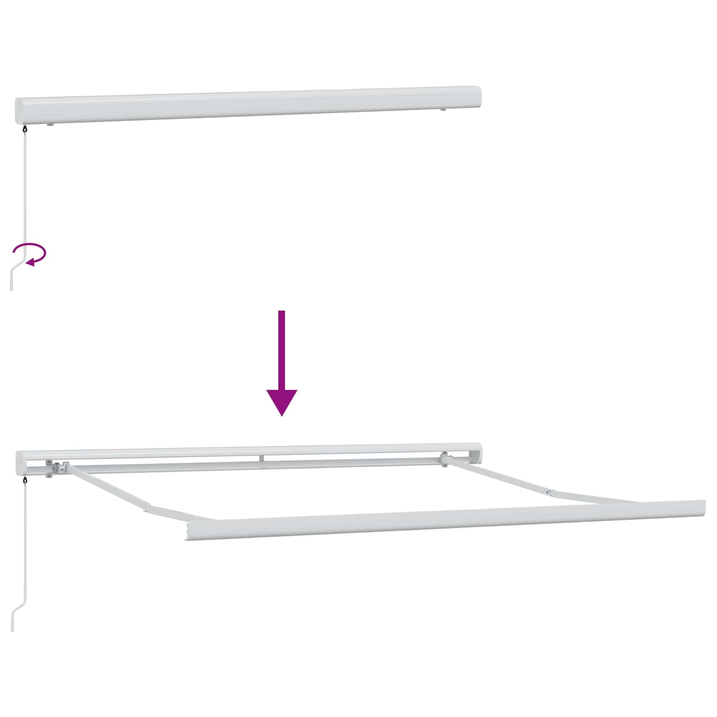 Tenda Retrattile Grigio chiaro 350 x 250 cm Tessuto e Metallo