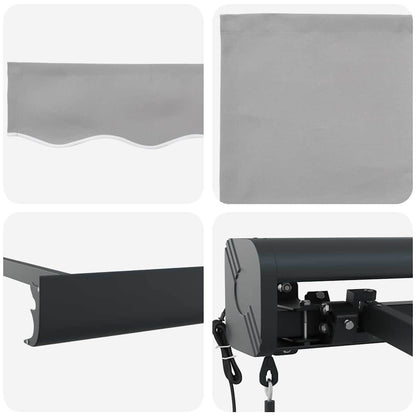 Tenda Retrattile Grigio chiaro 350 x 250 cm Tessuto, Metallo - homemem39