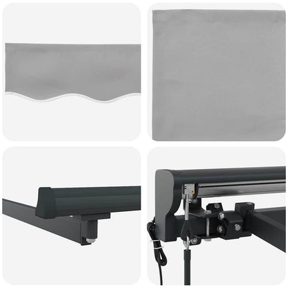 Tenda Retrattile Grigio chiaro 350x250 cm Tessuto