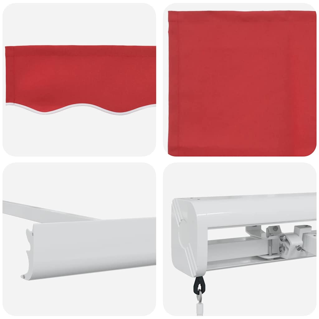 Tenda Retrattile Rosso 350 x 250 cm Tessuto e Metallo - homemem39