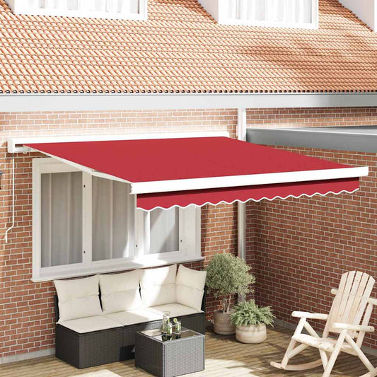 Tenda Retrattile Rosso 350 x 250 cm Tessuto e Metallo - homemem39