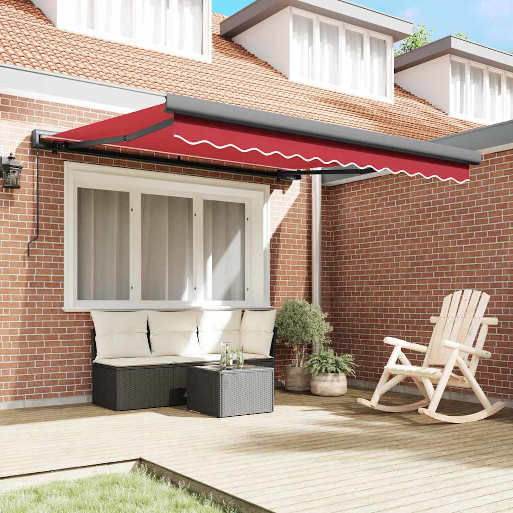 Tenda Retrattile Rosso 350 x 250 cm Tessuto e Metallo - homemem39