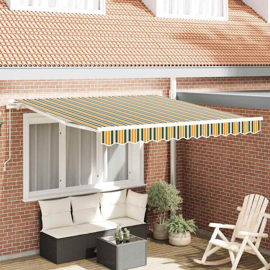 Tenda Retrattile Verde e giallo 350 x 250 cm Tessuto - homemem39