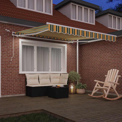 Tenda retrattile Verde e Giallo 350 x 250 cm Poliestere | homemem39