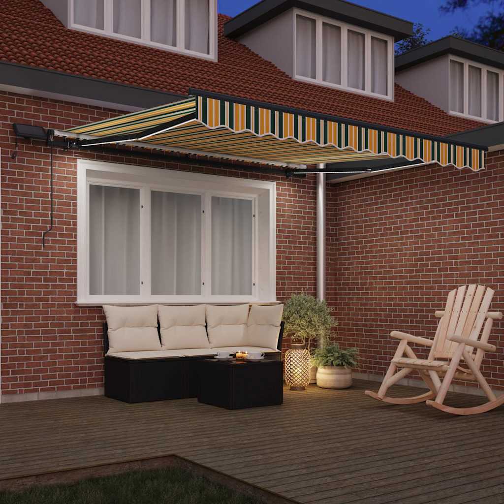 Tenda Retrattile Verde e giallo 350 x 250 cm Tessuto - homemem39