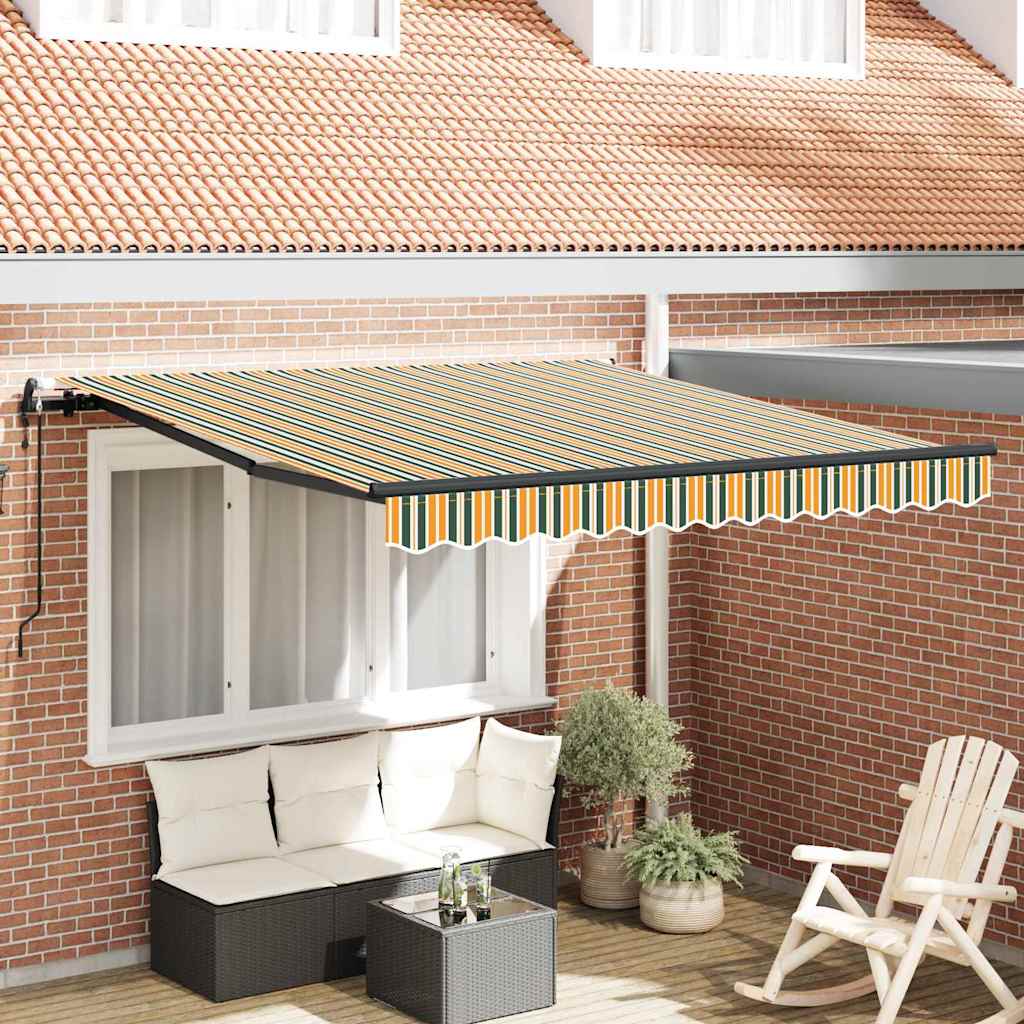 Tenda Retrattile Verde e giallo 350 x 250 cm Tessuto - homemem39