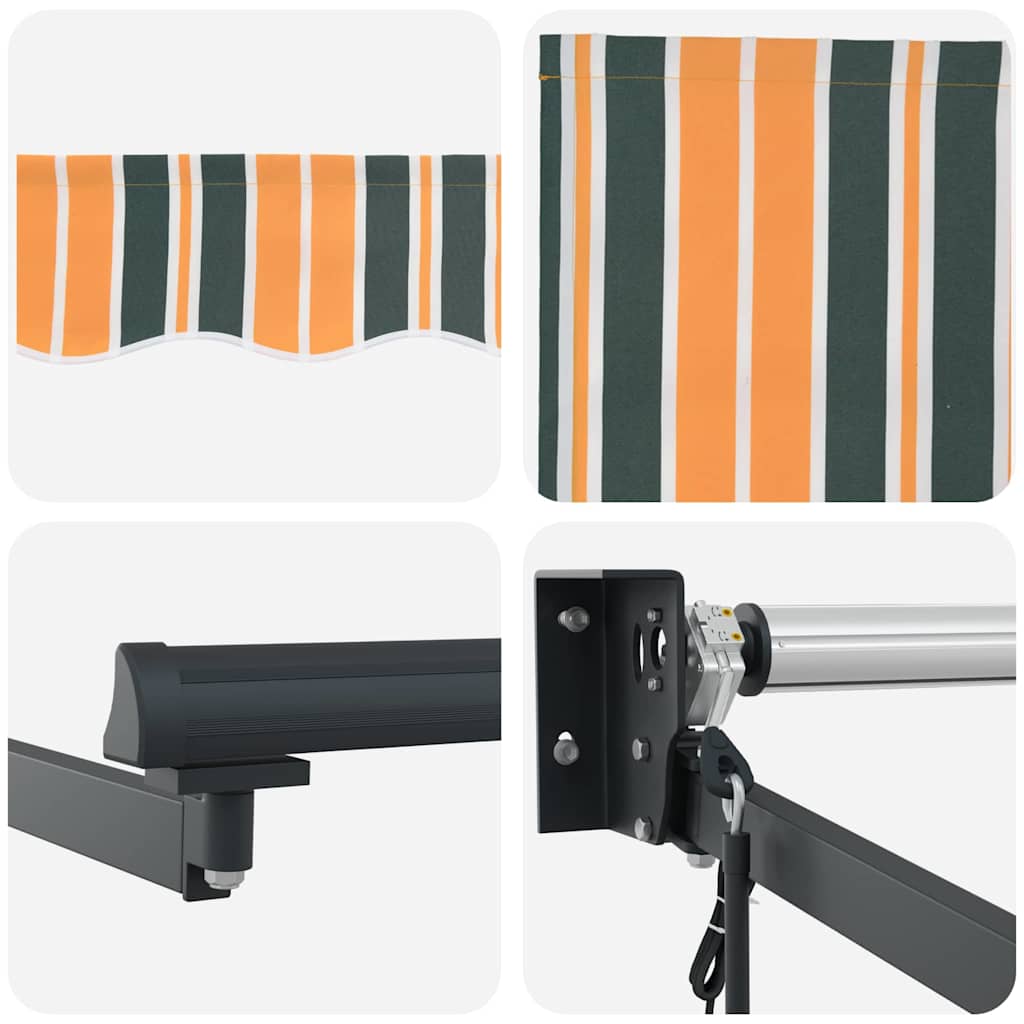 Tenda Retrattile Verde e giallo 350 x 250 cm Tessuto - homemem39