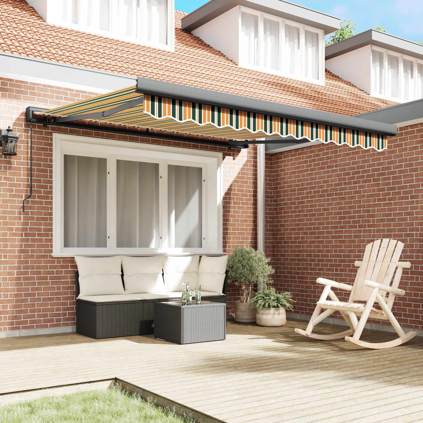 Tenda retrattile Multicolore 350 x 250 cm Tela e Alluminio | homemem39