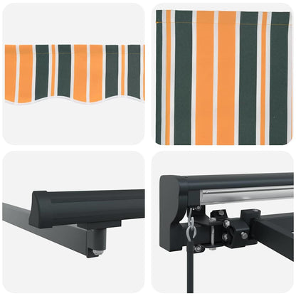 Tenda Retrattile Verde e Giallo 350x250 cm Tessuto