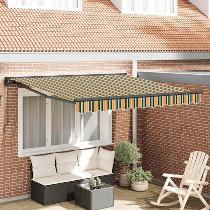 Tenda Retrattile Verde e Giallo 350x250 cm Tessuto