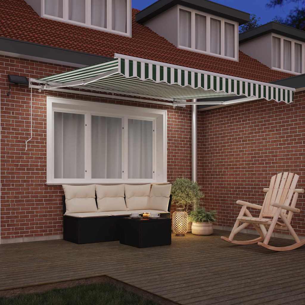 Tenda retrattile Verde e Bianco 350 x 250 cm | homemem39
