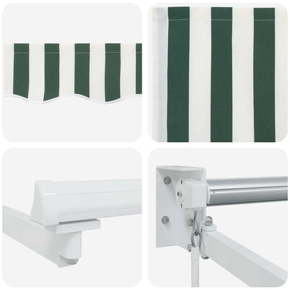 Tenda Retrattile Verde e Bianco 350 x 250 cm | homemem39