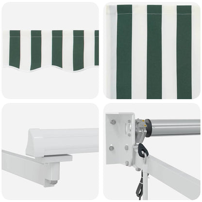 Tenda Retrattile Verde e Bianco 350 x 250 cm | homemem39