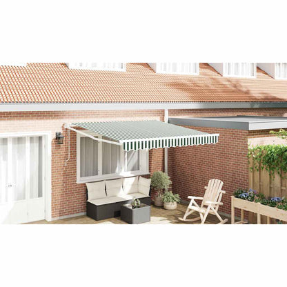 Tenda Retrattile Verde e Bianco 350 x 250 cm | homemem39