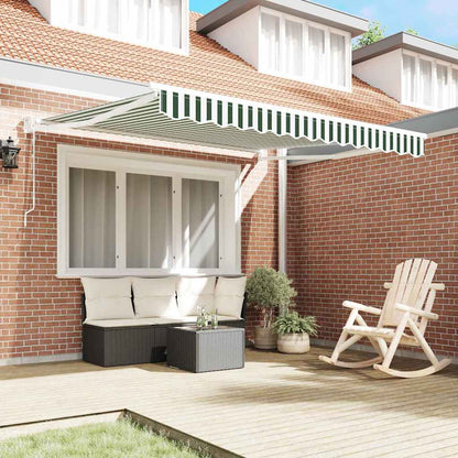 Tenda Retrattile Verde e Bianco 350 x 250 cm | homemem39