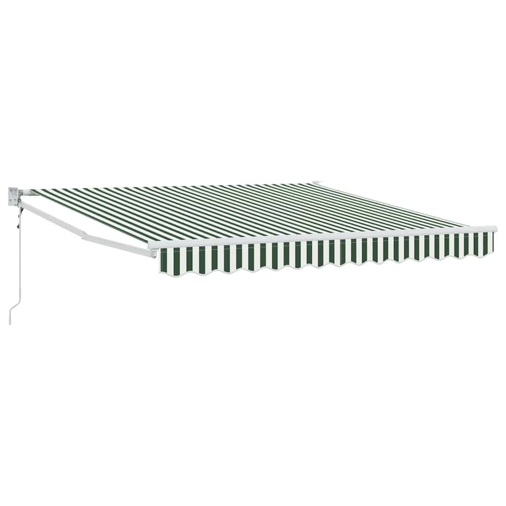 Tenda Retrattile Verde e Bianco 350 x 250 cm | homemem39