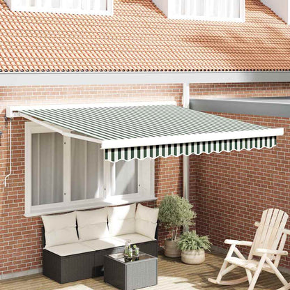 Tenda retrattile Verde e Bianco 350 x 250 x 165 cm