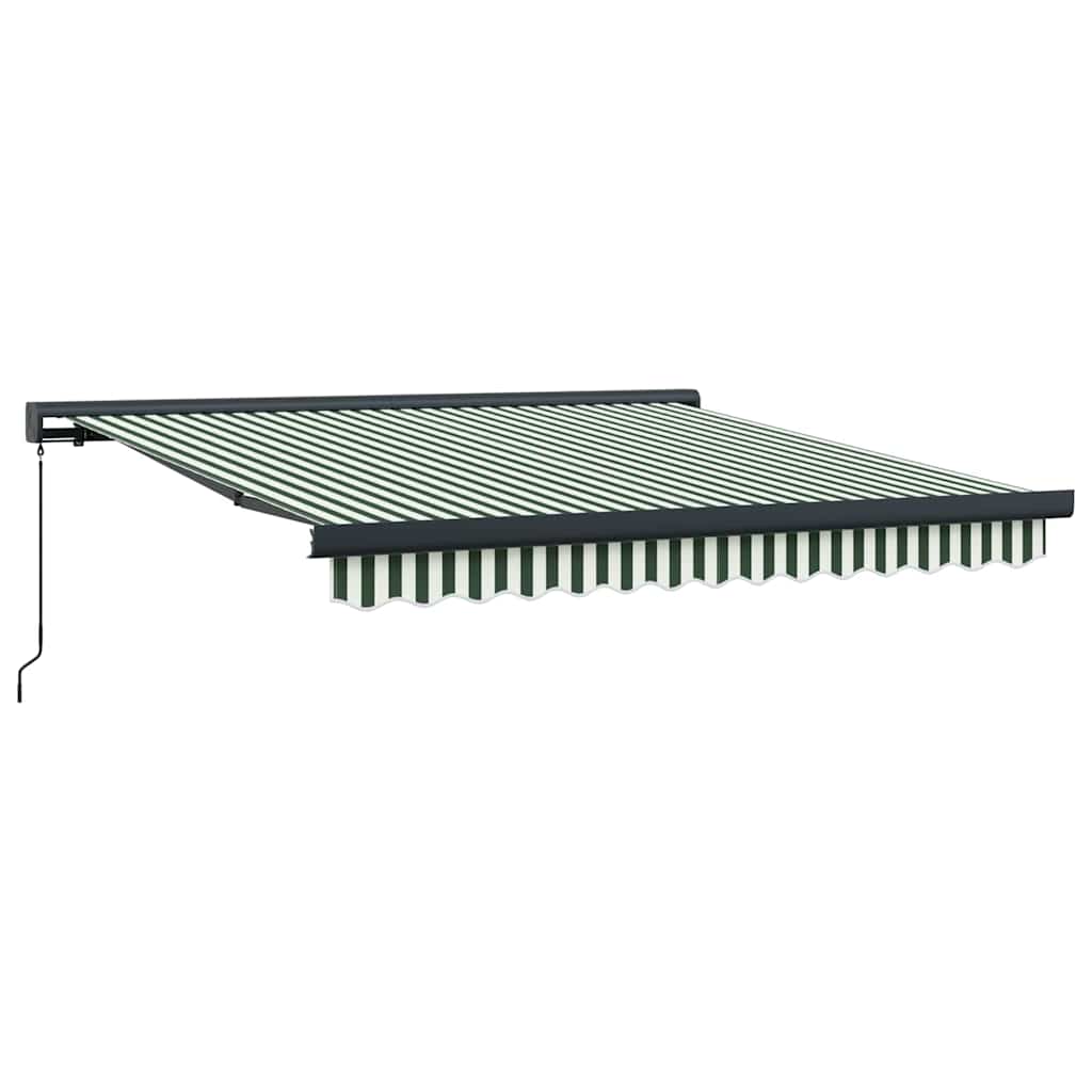 Tenda Retrattile Verde e Bianco 350 x 250 cm Tessuto e Metallo | homemem39