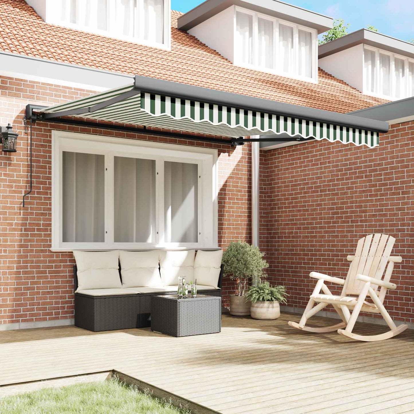Tenda da Sole Verde e Bianco 350 x 250 x 165 cm | homemem39