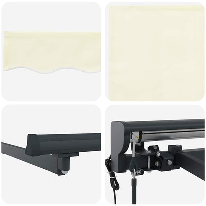 Tenda Retrattile Crema 400 × 300 cm Tessuto - homemem39