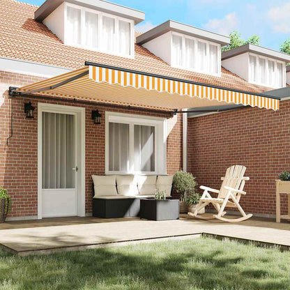 Tenda Retrattile Giallo e bianco 400x300 cm Tessuto