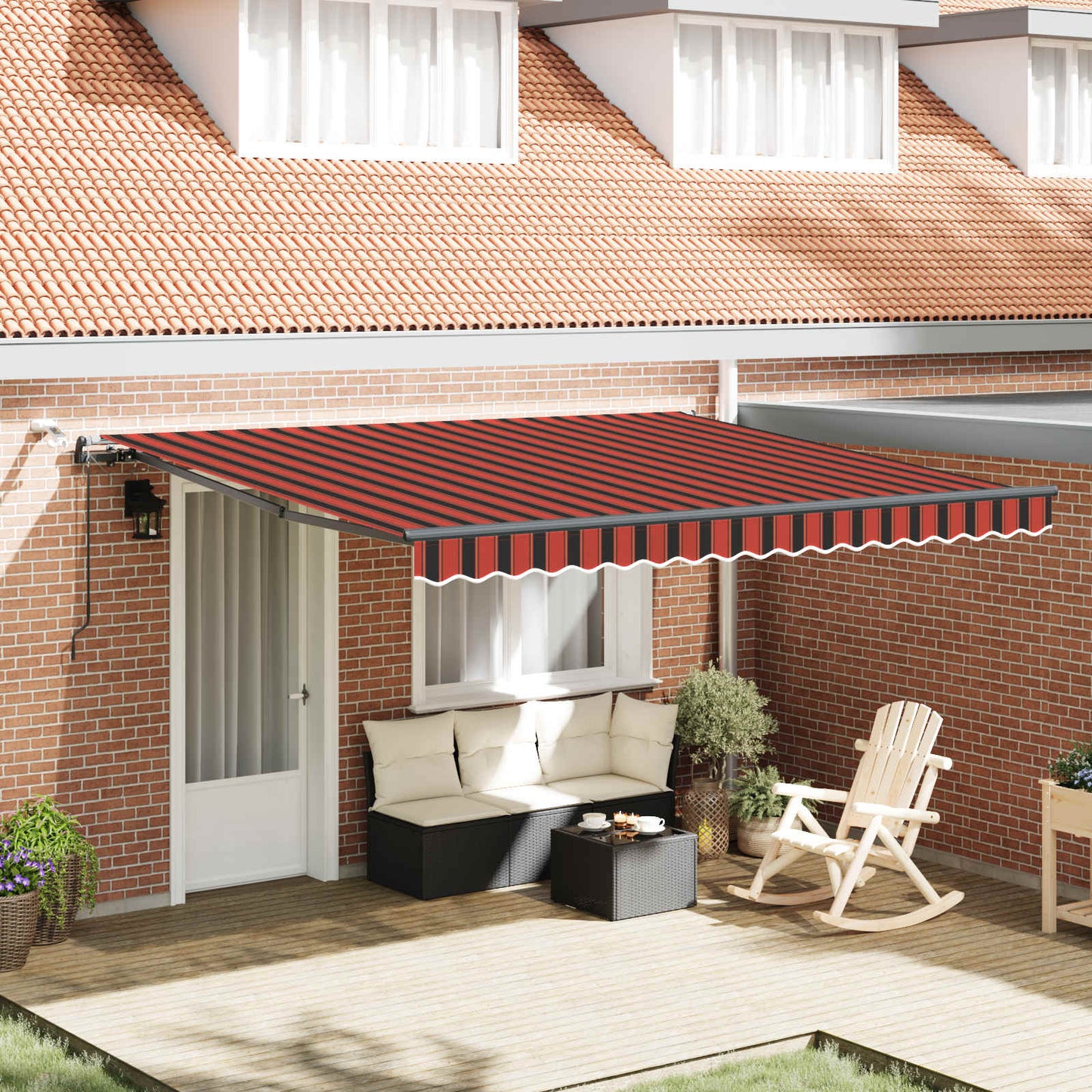 Tessuto per Tenda arancione e marrone 400 × 300 cm Poliestere | homemem39