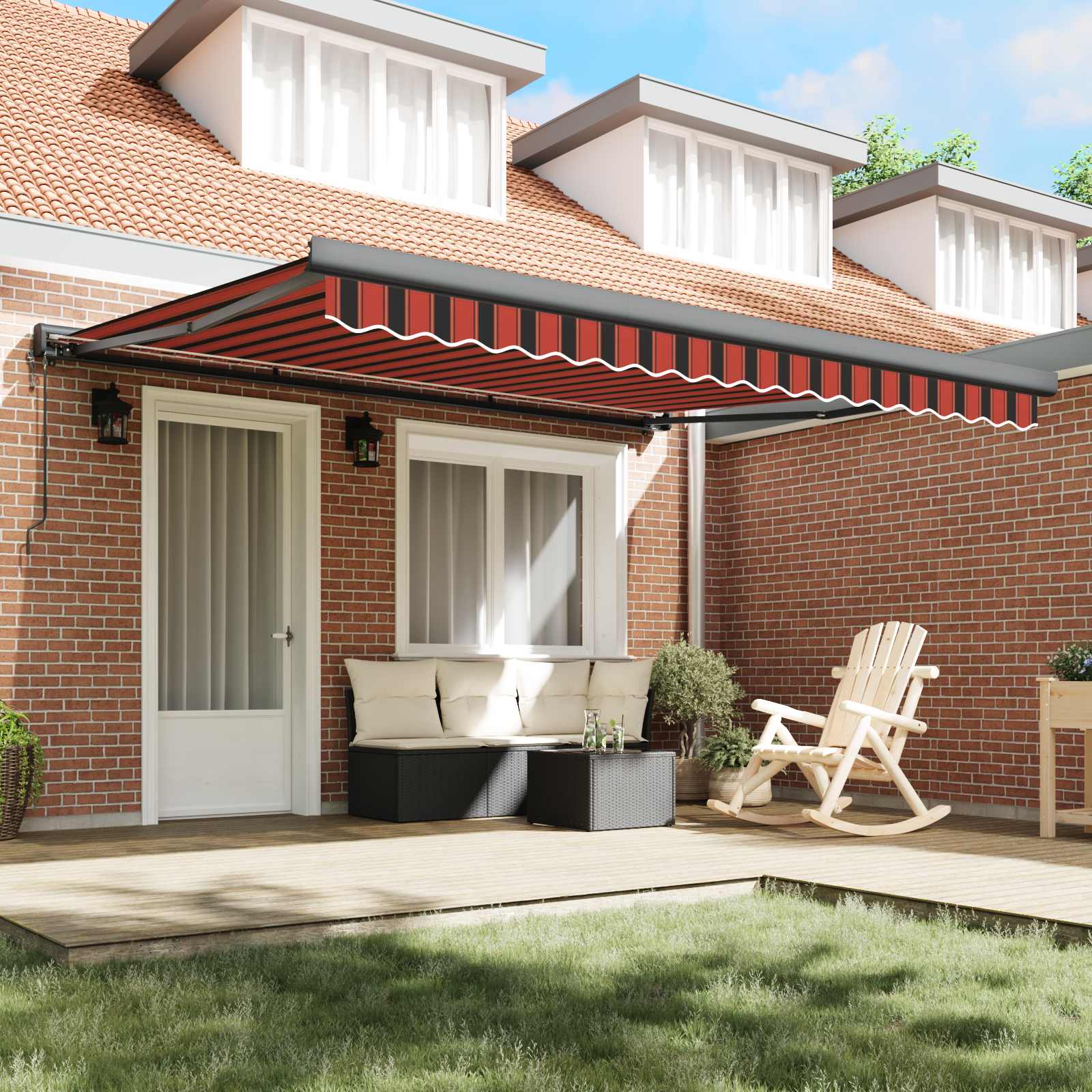 Tenda da Sole Arancione e Marrone 400 x 300 x 165 cm | homemem39