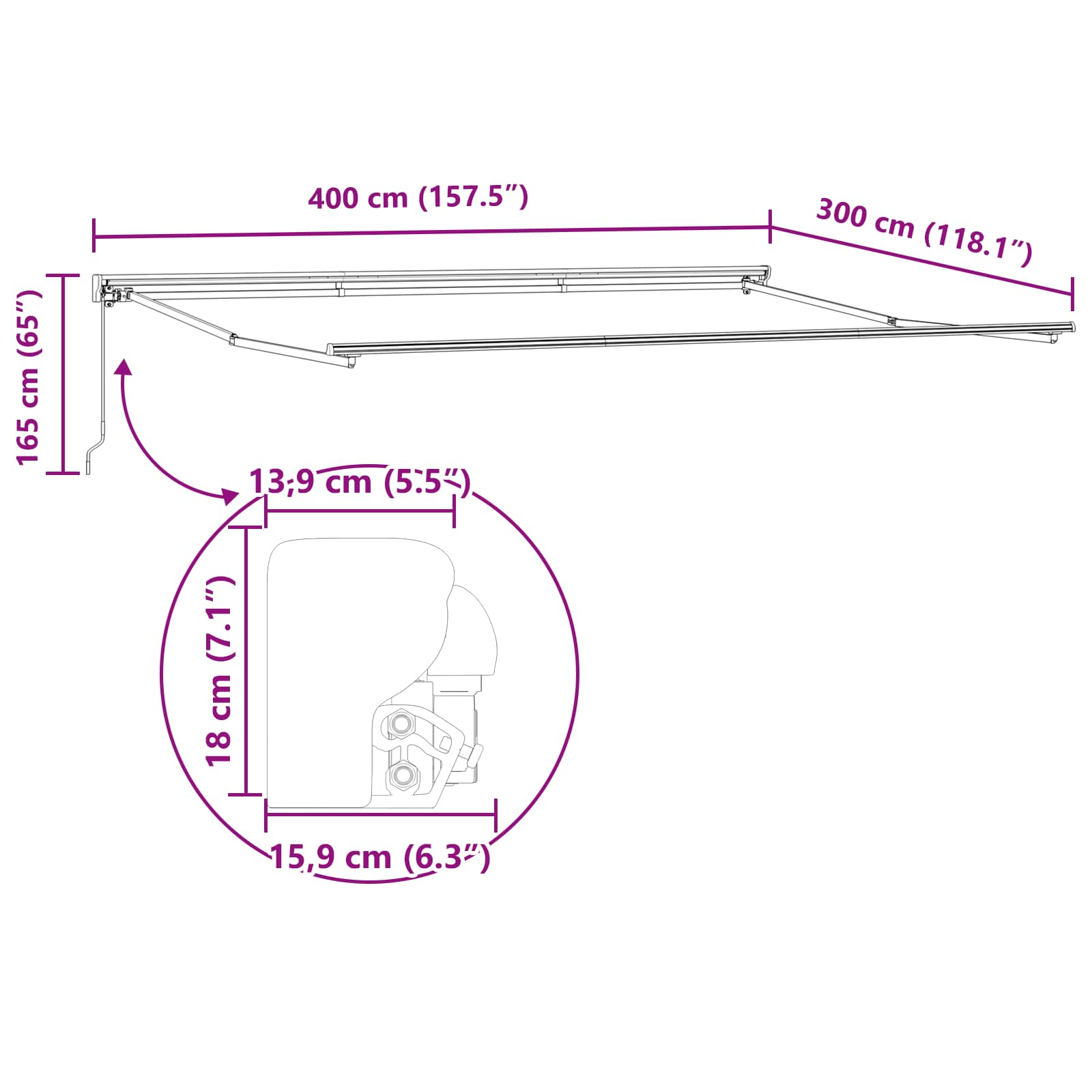 Struttura della tenda Arancione e Nero 400 × 300 cm | homemem39