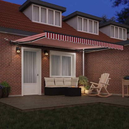 Tenda Retrattile con Rosso e bianco 400 × 300 cm Tessuto - homemem39