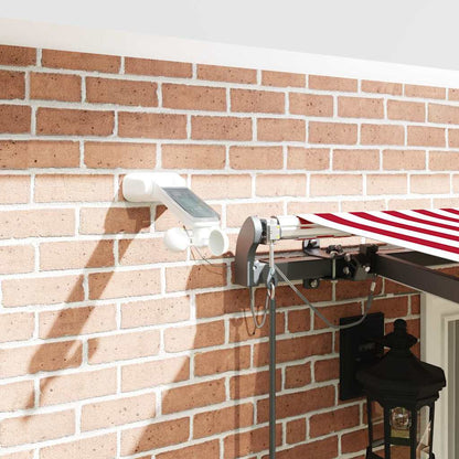 Tenda Retrattile con Rosso e bianco 400 × 300 cm Tessuto - homemem39