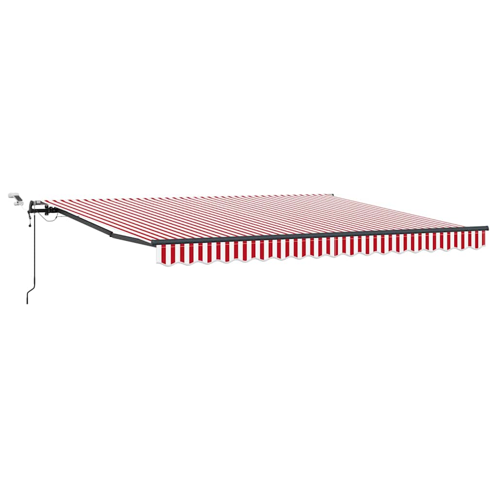 Tenda Retrattile con Rosso e bianco 400 × 300 cm Tessuto - homemem39
