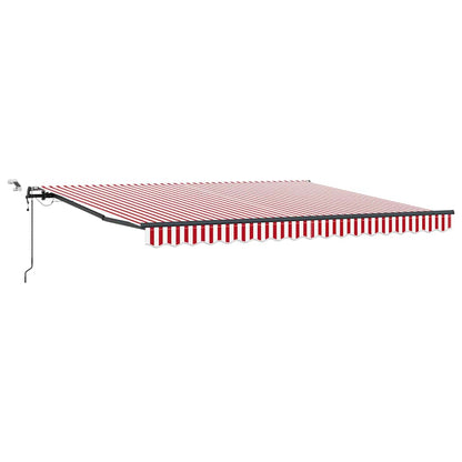 Tenda Retrattile con Rosso e bianco 400 × 300 cm Tessuto - homemem39