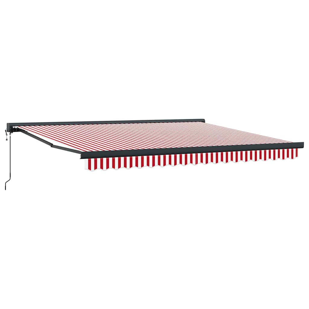 Tenda Retrattile Rosso e bianco 400 × 300 cm Tessuto, Metallo - homemem39