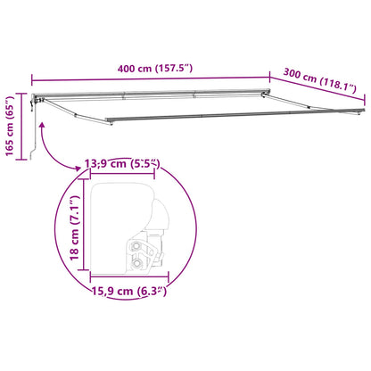 Tenda Retrattile Blu e Arancione 400 × 300 cm