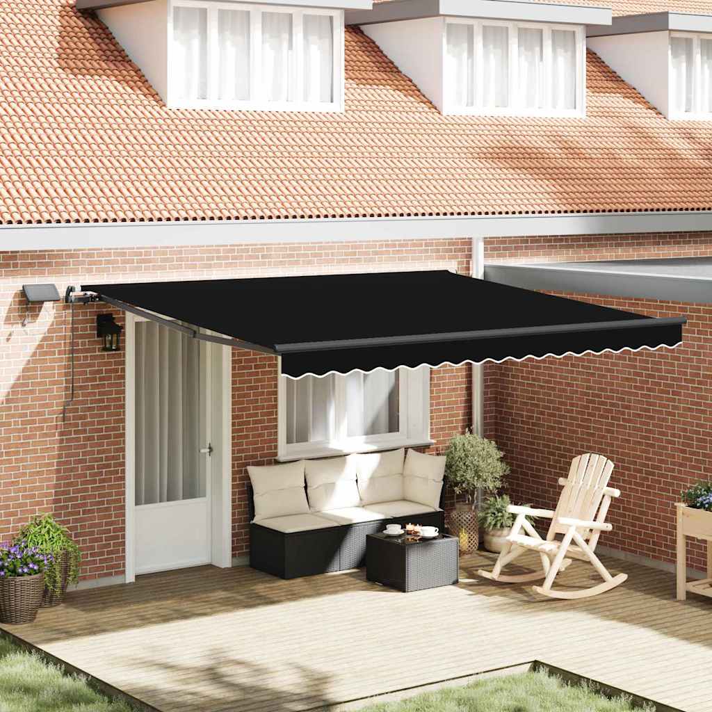 Tenda Retrattile Nero 400 ×300 cm Tessuto - homemem39