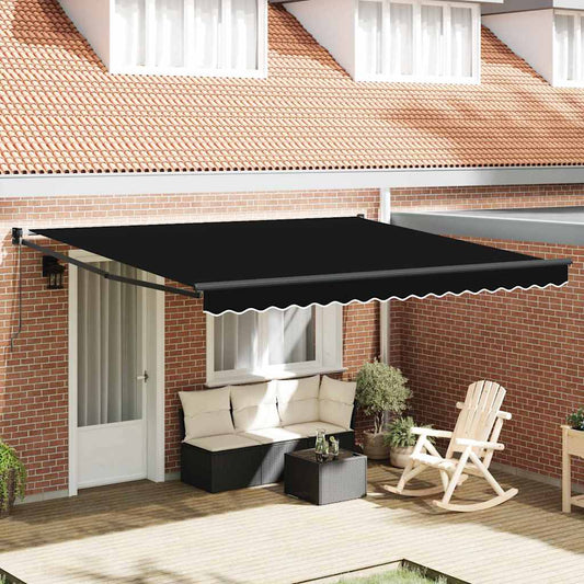 Tenda Retrattile Nero 400 × 300 cm Poliestere